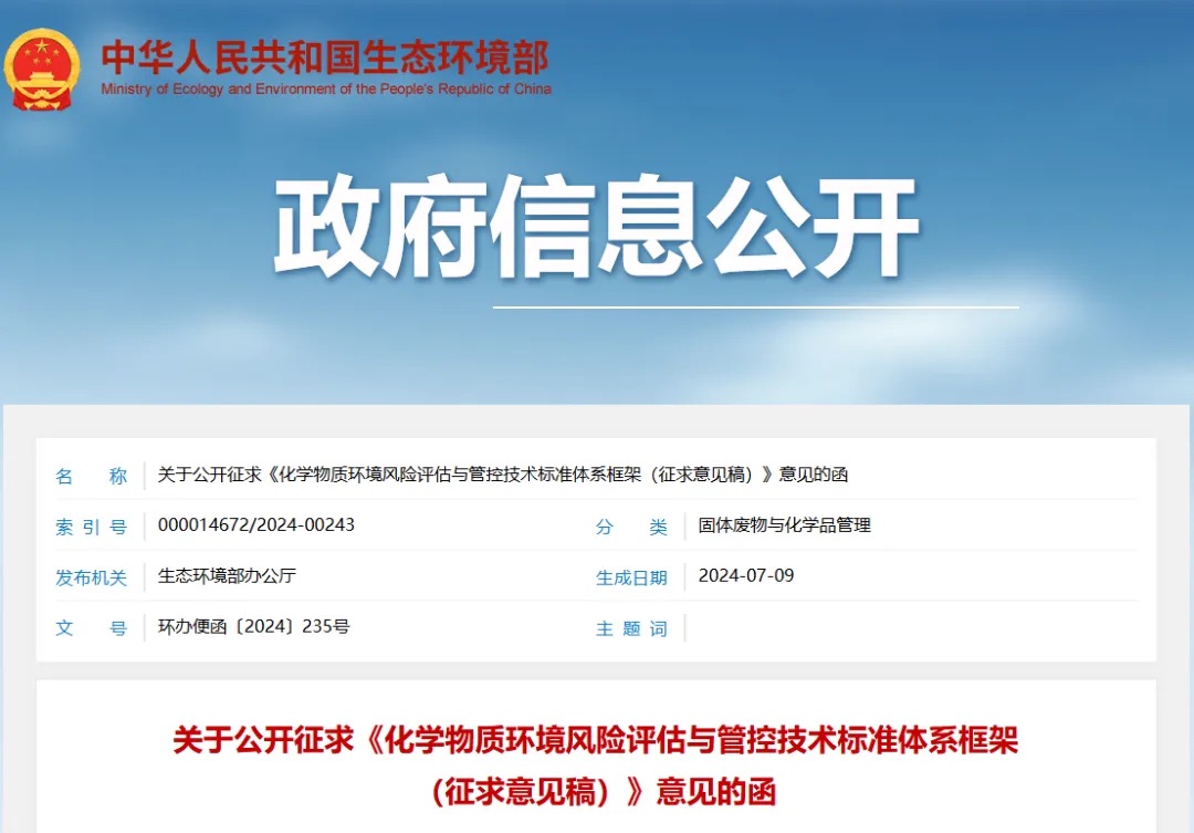 化學物質環境風險評估與管控技術標準體系框架